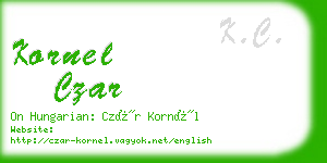 kornel czar business card